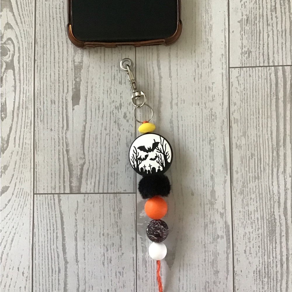 Halloween Themed Phone Charm with Beads
